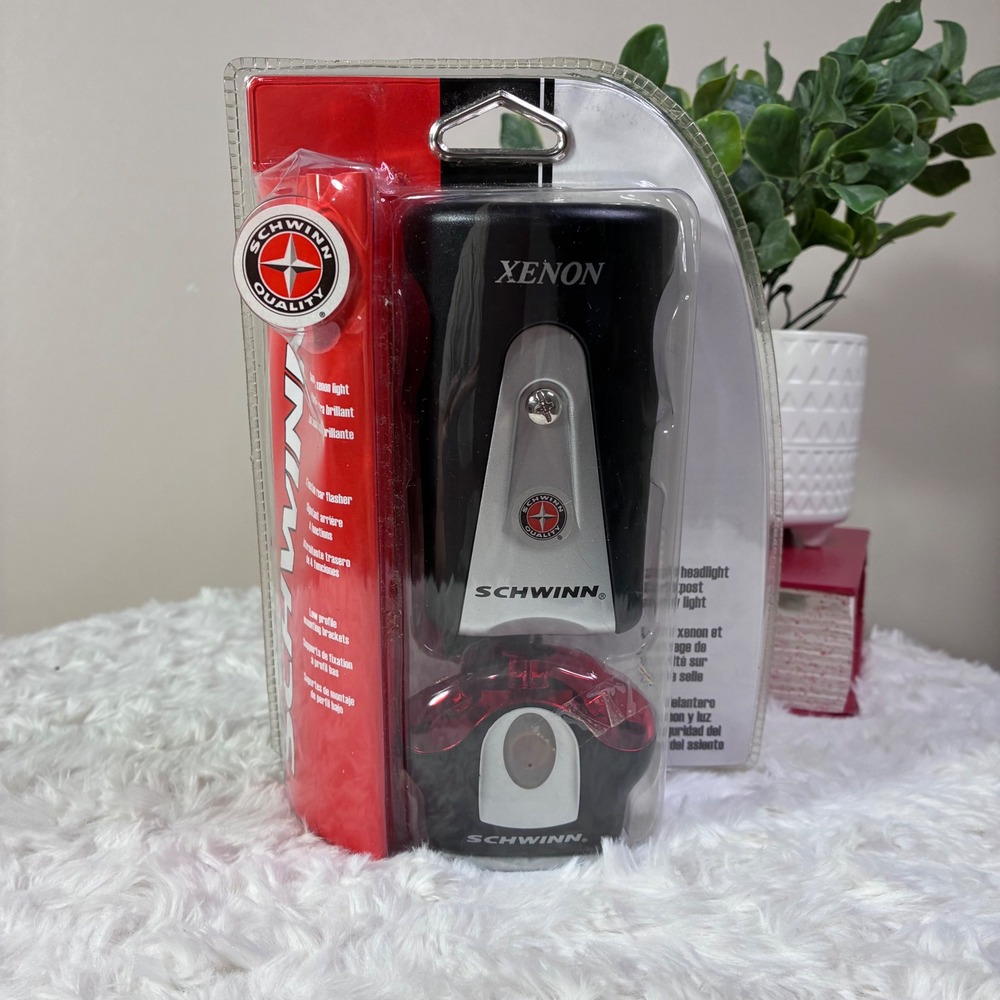 Schwinn Xenon Bicycle Light Set Headlight and 4 Function Rear Flasher SW531 NEW